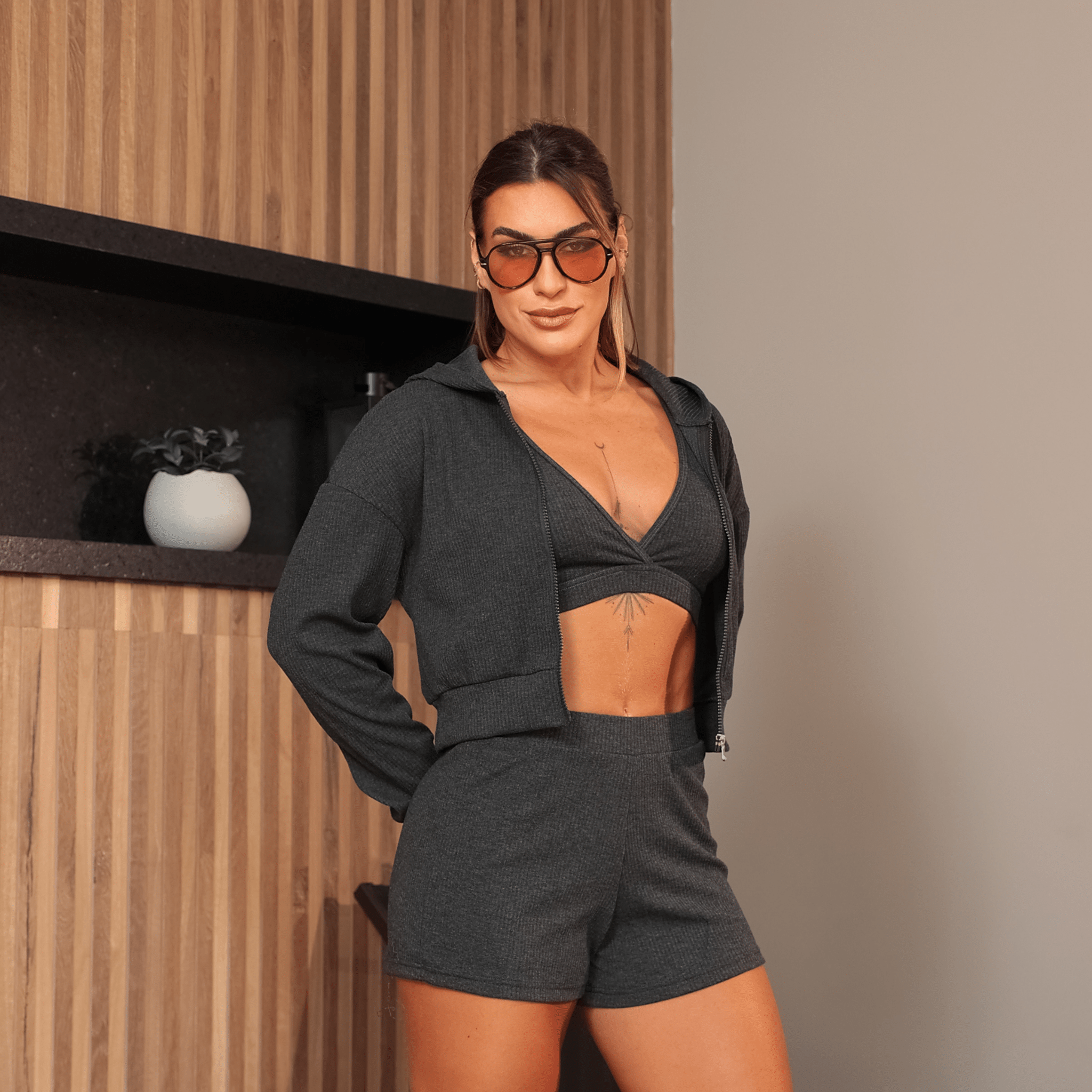 Conjunto Shorts Yoga Bliss - Miss Blessed Modas
